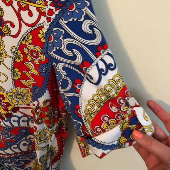 Talbots Paisley Short Sleeve Shirt - Picture 3 of 4